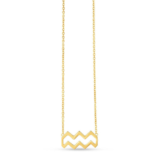 14K Yellow Gold Aquarius Necklace