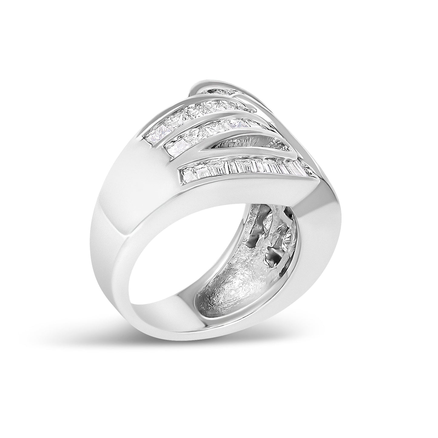 14K White Gold 2.0 Cttw Diamond Channel Set Bypass Ring