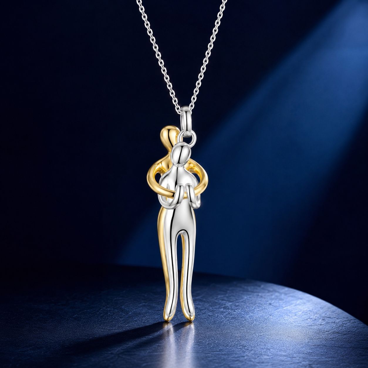 925 Sterling Silver Plated White Gold & Gold Necklace 40+5cm for Women