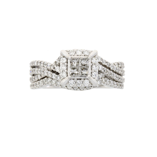 1.00ct Diamond Engagement Ring Set 10KT White Gold