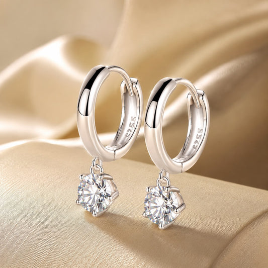 S925 Sterling Silver 0.50 Carat Moissanite Earrings for Women