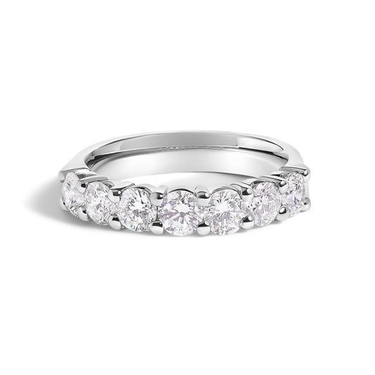 14K White Gold 1 1/2 Cttw Diamond 7 Stone Band Ring