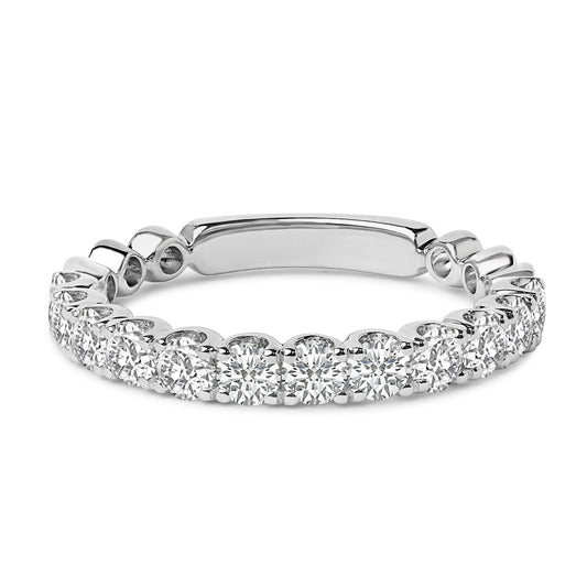 14K White Gold 1.00 Cttw Round Diamond Prong Set Wedding Band