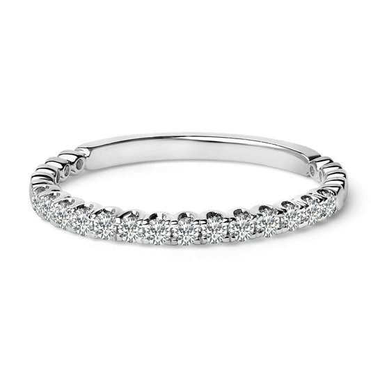 14K White Gold 1/4 Cttw Round Diamond Prong Set Wedding Band