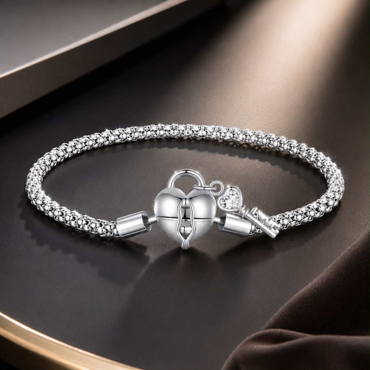 925 Sterling Silver Pavé Setting CZ Bracelet Size 17.0 for Women