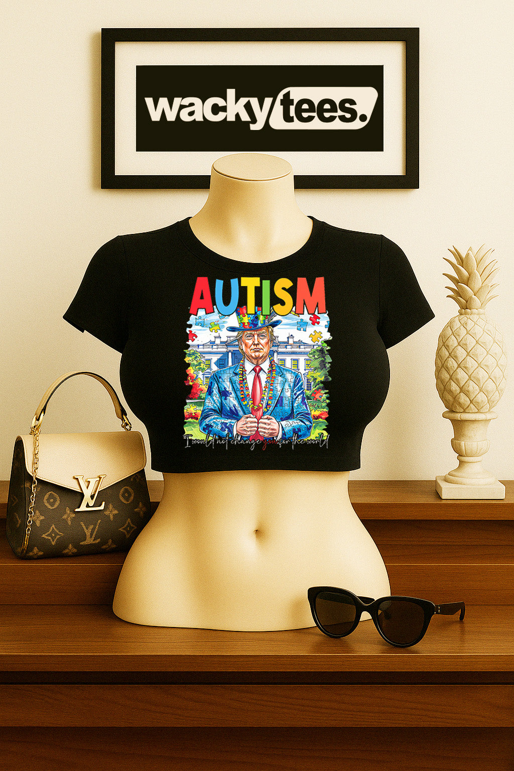 I will not change you for the world Donald Trump Autism Awareness Graphic Tee Shirt
