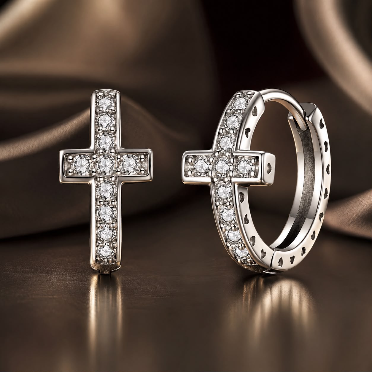 925 Sterling Silver Moissanite Earrings 1.3cm for Women