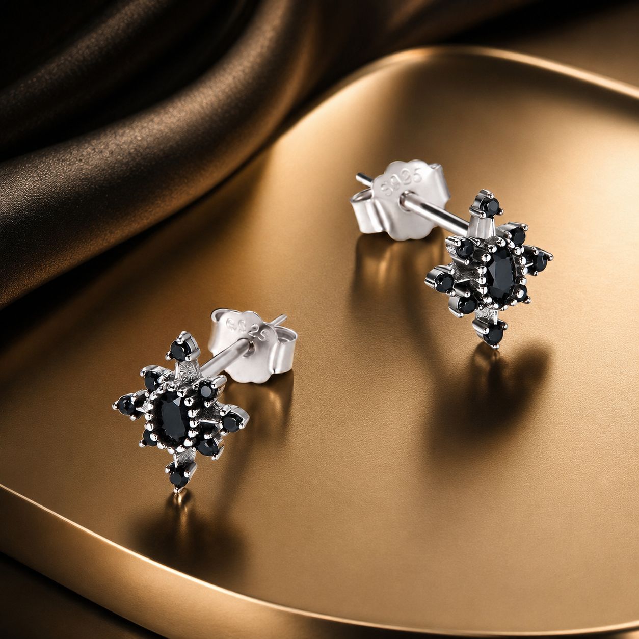 925 Sterling Silver Earrings with Pavé Setting CZ, Size 0.8*0.7cm for Women
