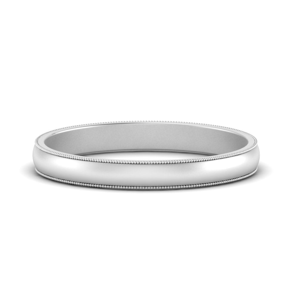 Milgrain Matte Finish Mens Band