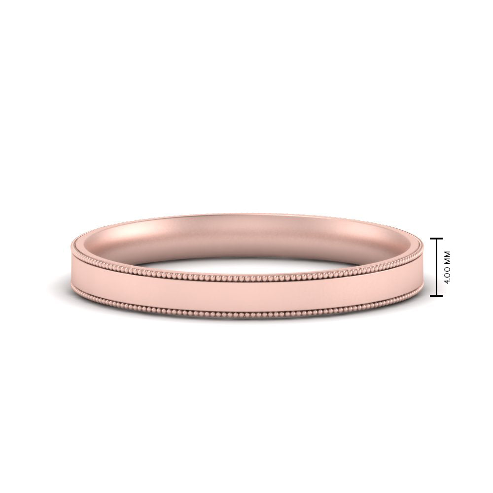 4 mm Stepped Edge Comfort Fit Flat Mens Band