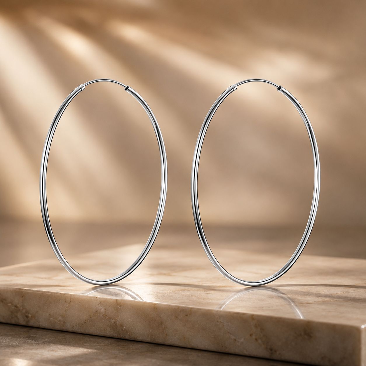 925 Sterling Silver Plated White Gold Earrings 3.0cm for Women