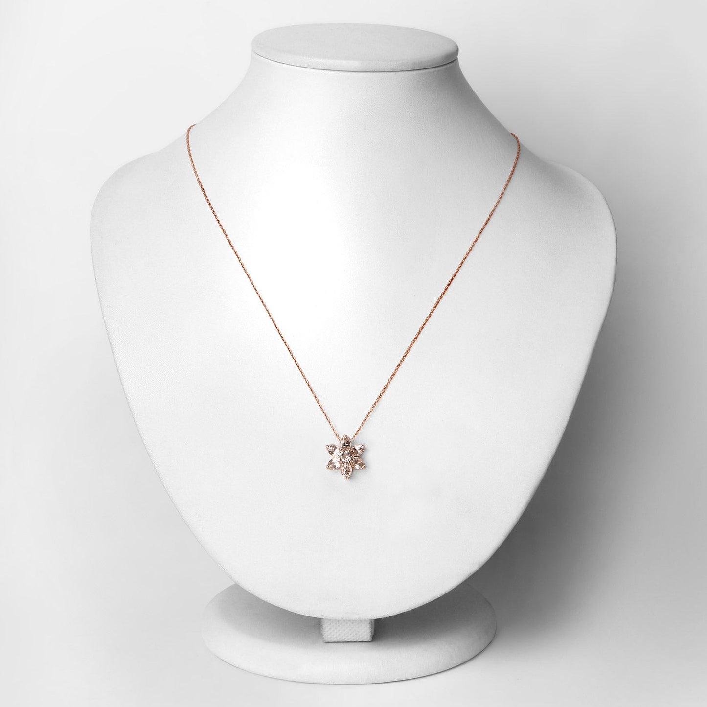 0.99 Carat Genuine Morganite 10K Rose Gold Pendant