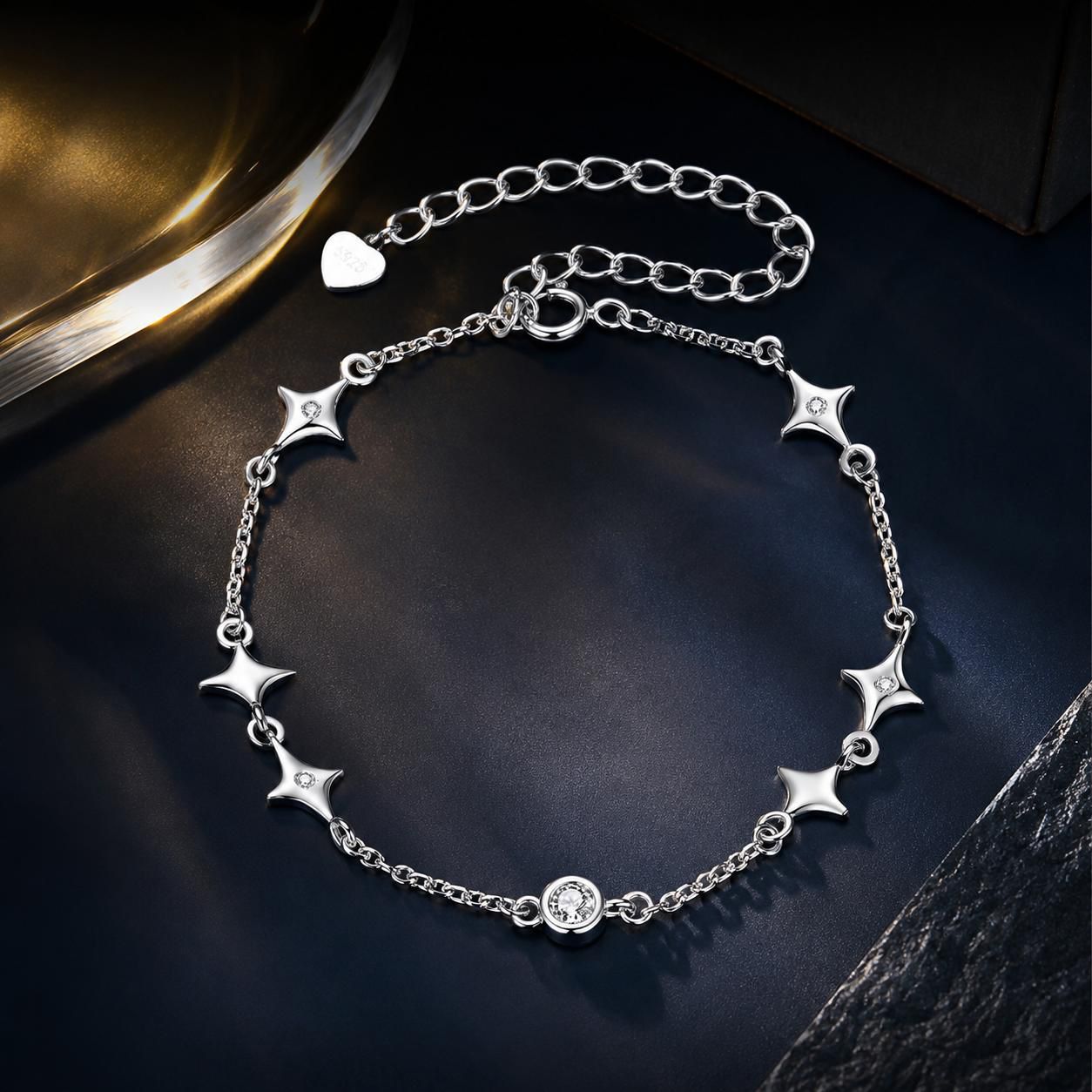 925 Sterling Silver 15+6cm Pavé Setting CZ Bracelet for Women