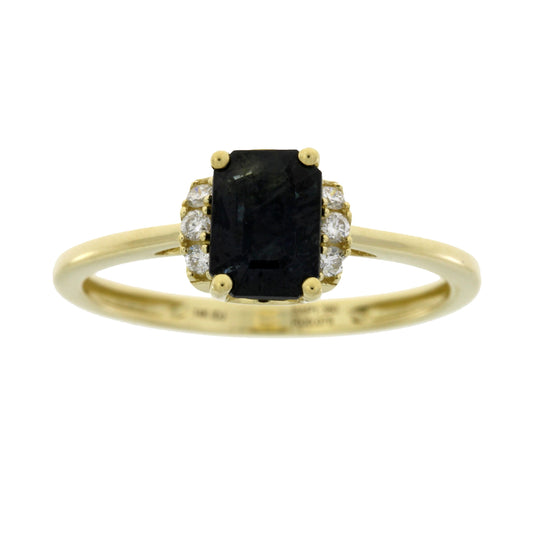 1.38ct Sapphire Diamond Ring 14KT Yellow Gold