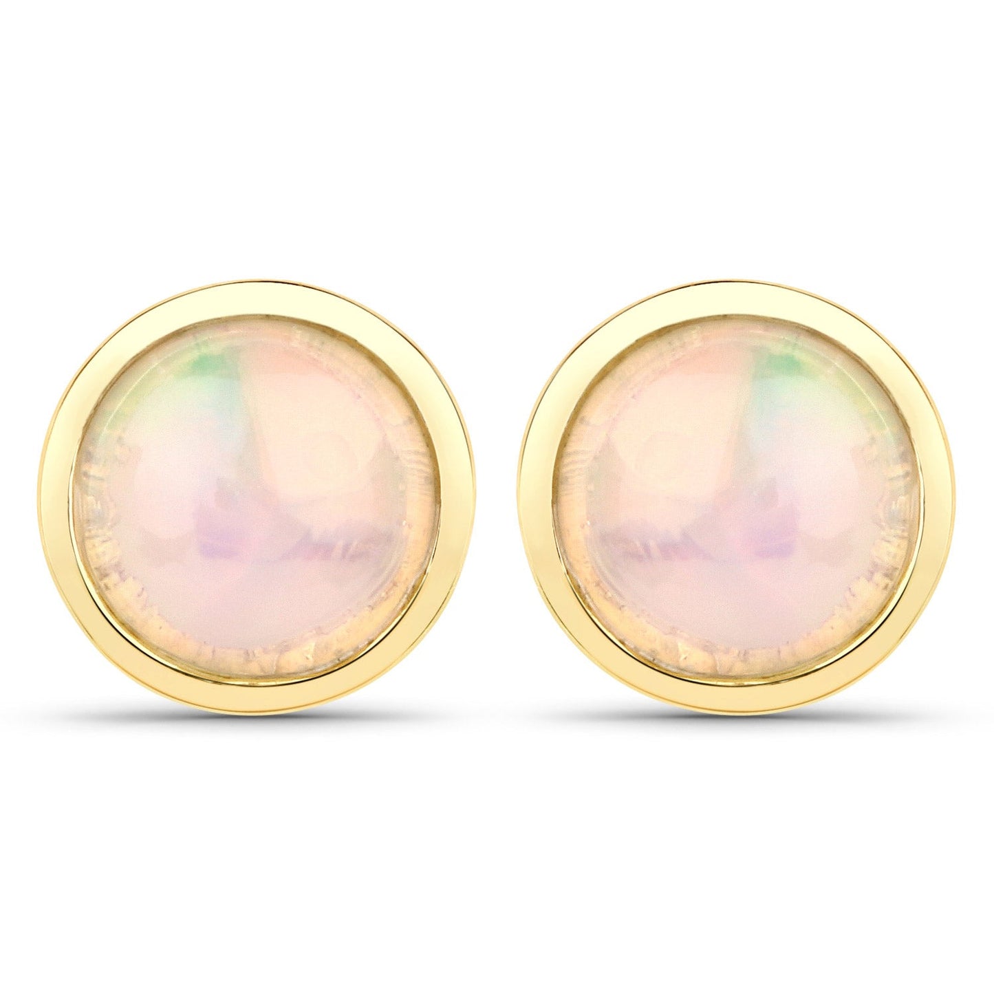 1.00 Carat Genuine Ethiopian Opal .925 Sterling Silver Earrings