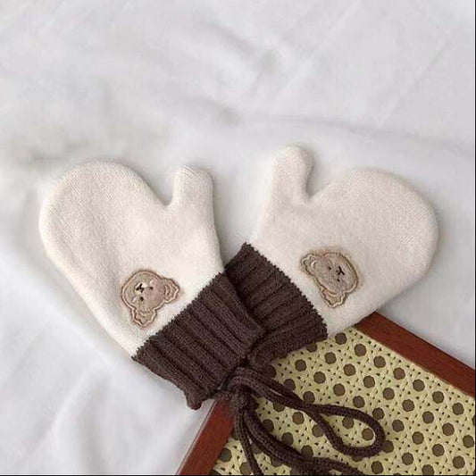 Kids Winter Gloves with String | Warm Toddler Mittens 2-5Y