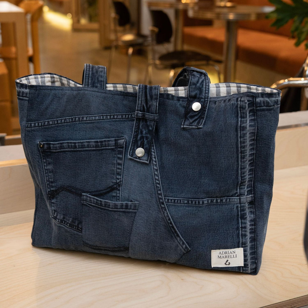 Brooklyn Heritage Tote / Recycled Denim Black