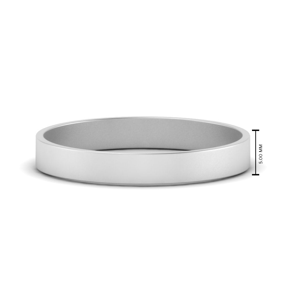 5 mm Flat Gold Wedding Band