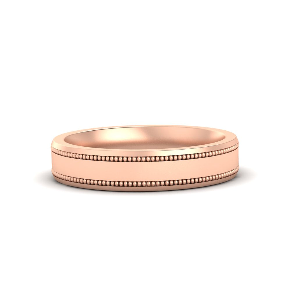5 mm Mens Band Double Milgrain