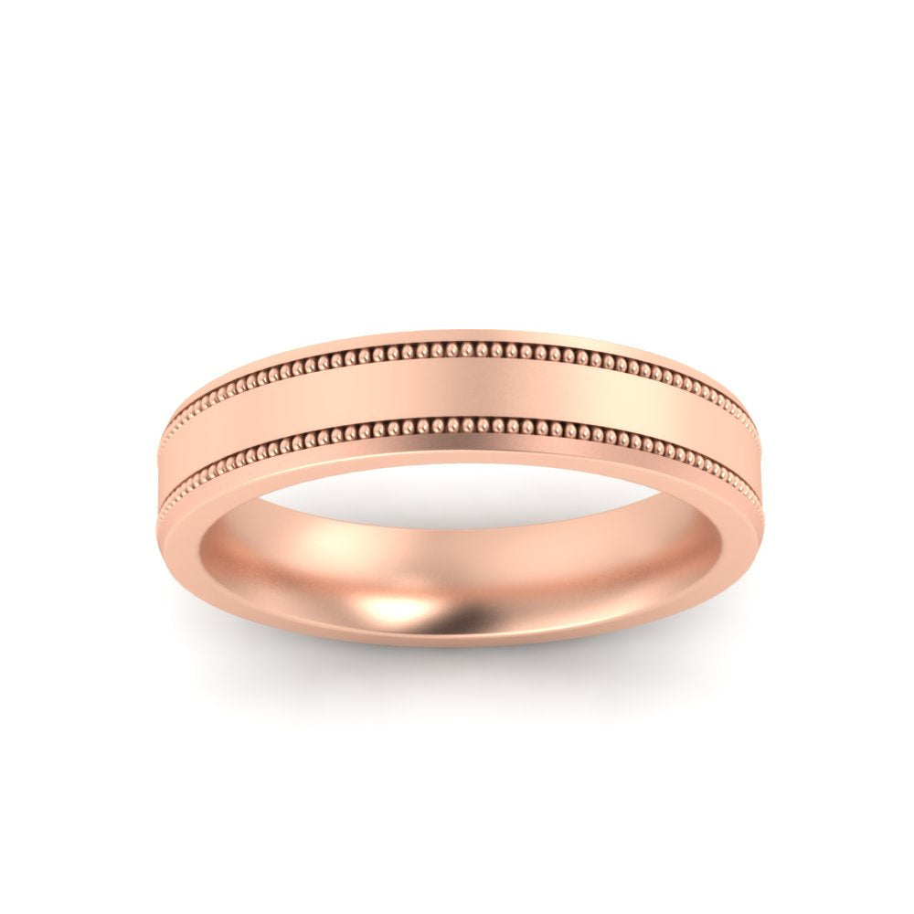 5 mm Mens Band Double Milgrain