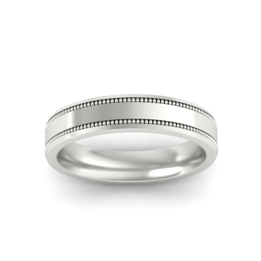 5 mm Mens Band Double Milgrain