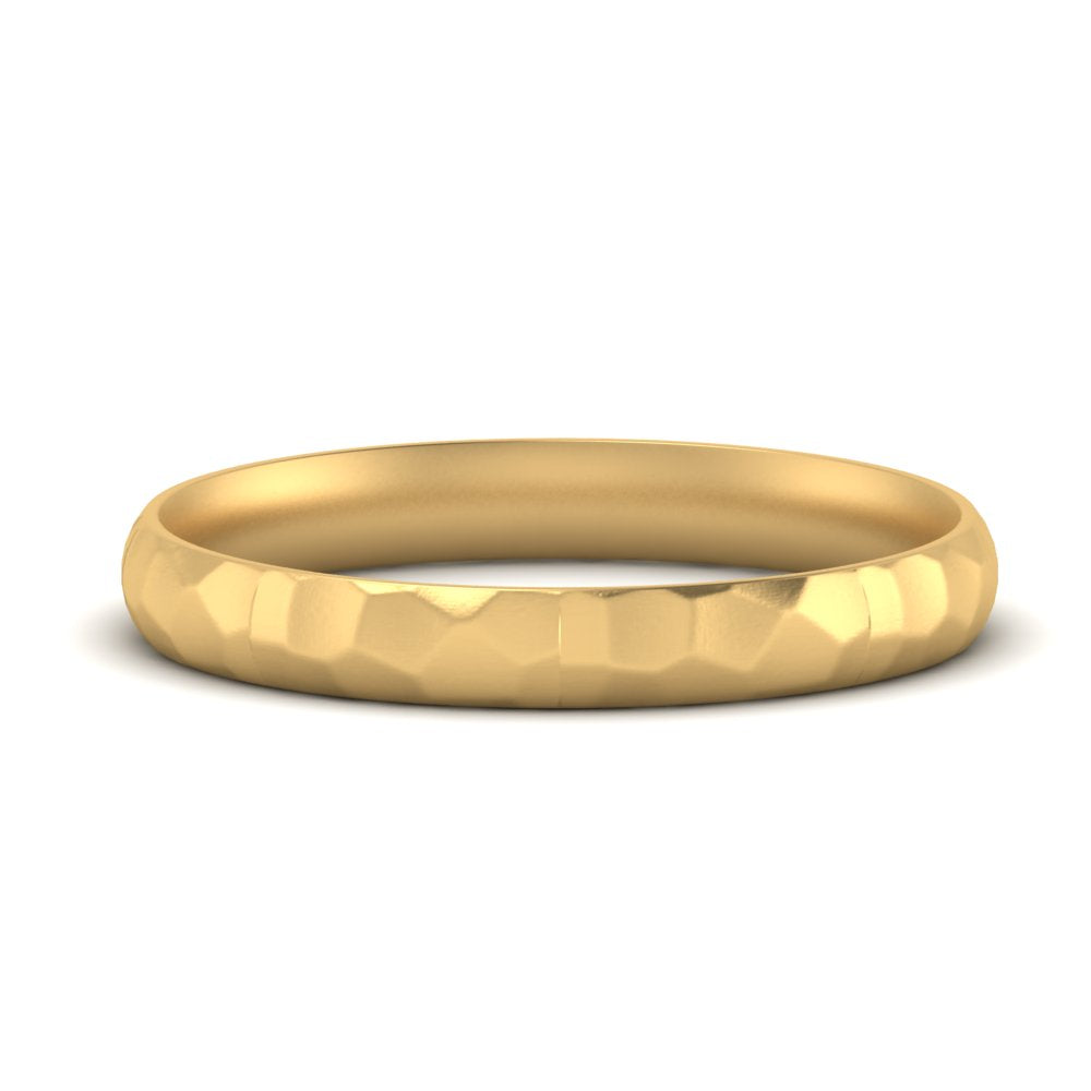 5 mm Mens Hammered Comfort Fit Wedding Band