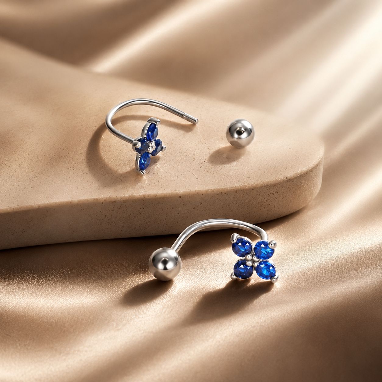 925 Sterling Silver Earrings with Pavé CZ & Platinum Plating for Women