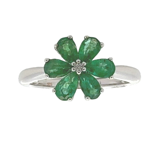 1.14ct Emerald Zircon Ring Sterling Silver