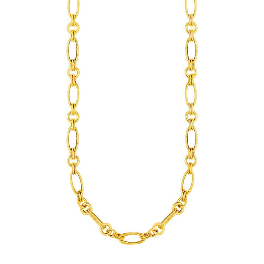 14k Yellow Gold Twisted and Polished Link Necklace