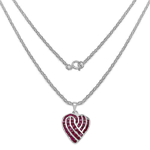 3.68 Carat Genuine Ruby .925 Sterling Silver Pendant