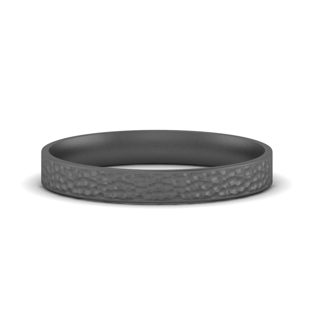 5 MM Hammered Finish Mens Wedding Band