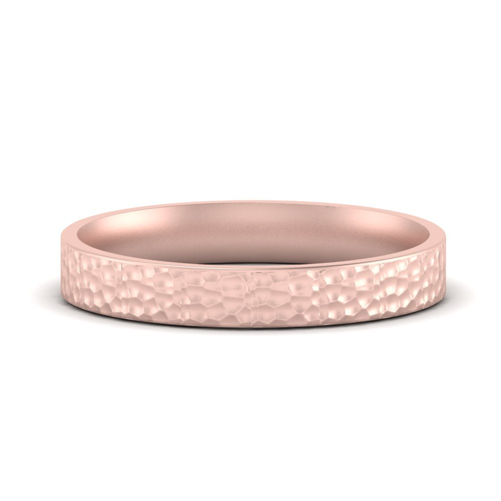 Hammered Wedding Band Comfort Fit 5 mm