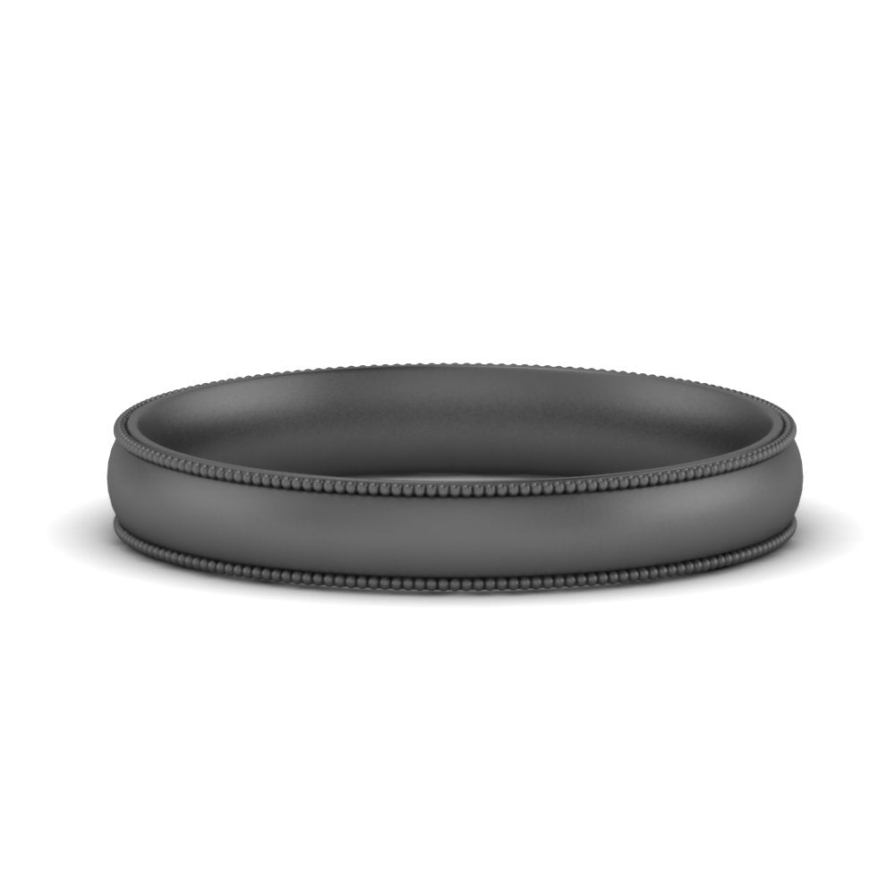 4 mm Milgrain Comfort Fit Mens Wedding Band