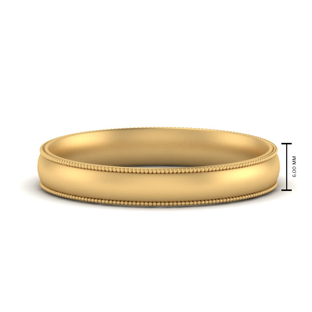 4 mm Milgrain Comfort Fit Mens Wedding Band