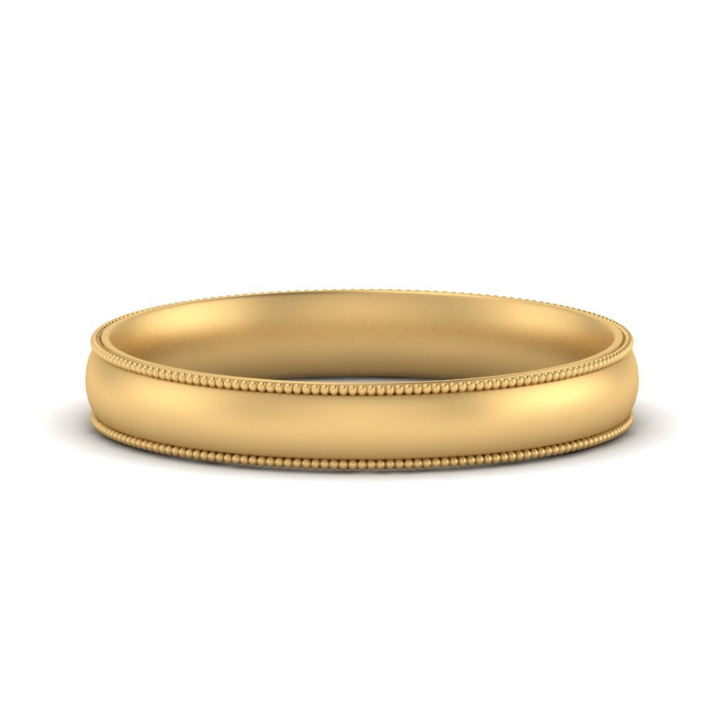 4 mm Milgrain Comfort Fit Mens Wedding Band