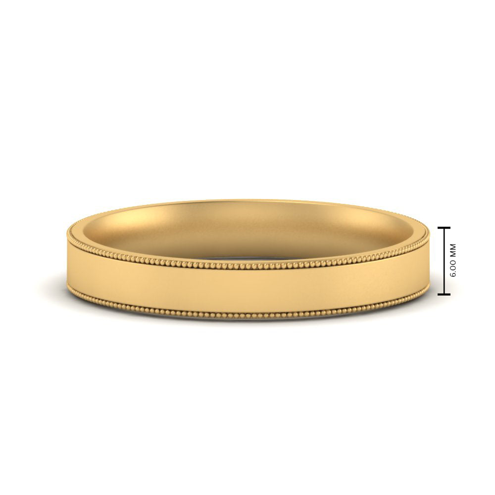 4 mm Stepped Edge Comfort Fit Flat Mens Band