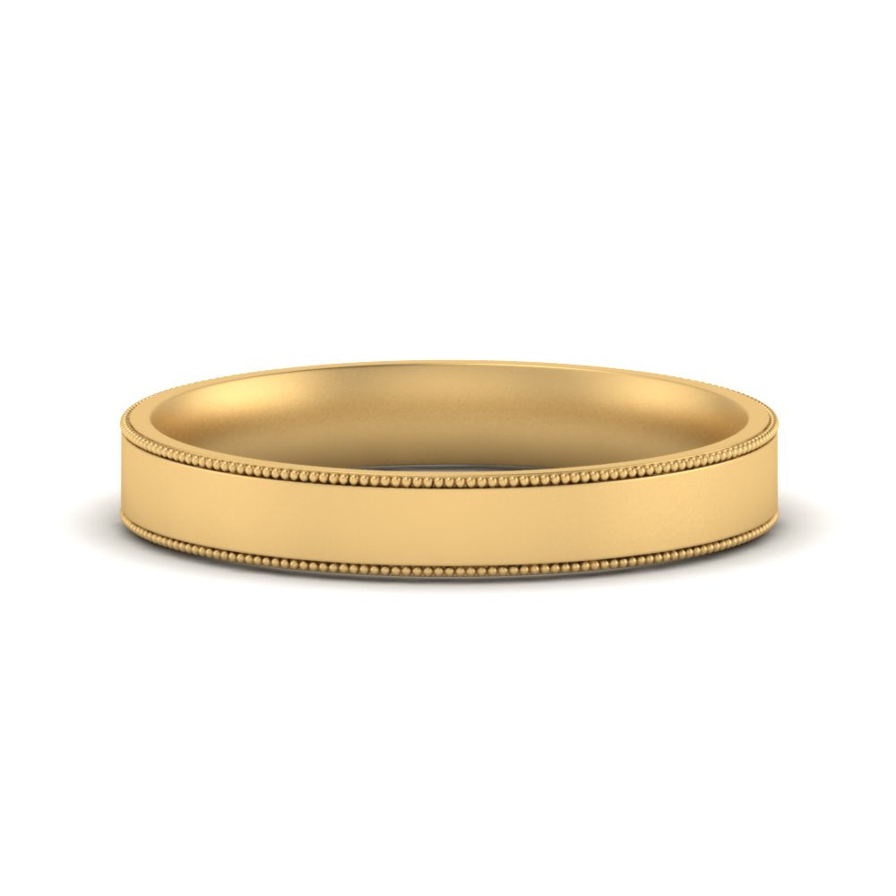 4 mm Stepped Edge Comfort Fit Flat Mens Band