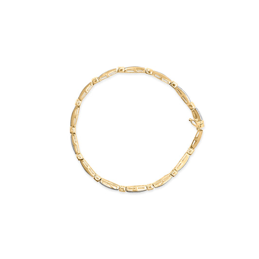 14K Yellow Gold 1.00 Cttw Baguette Diamond Channel Link Bracelet