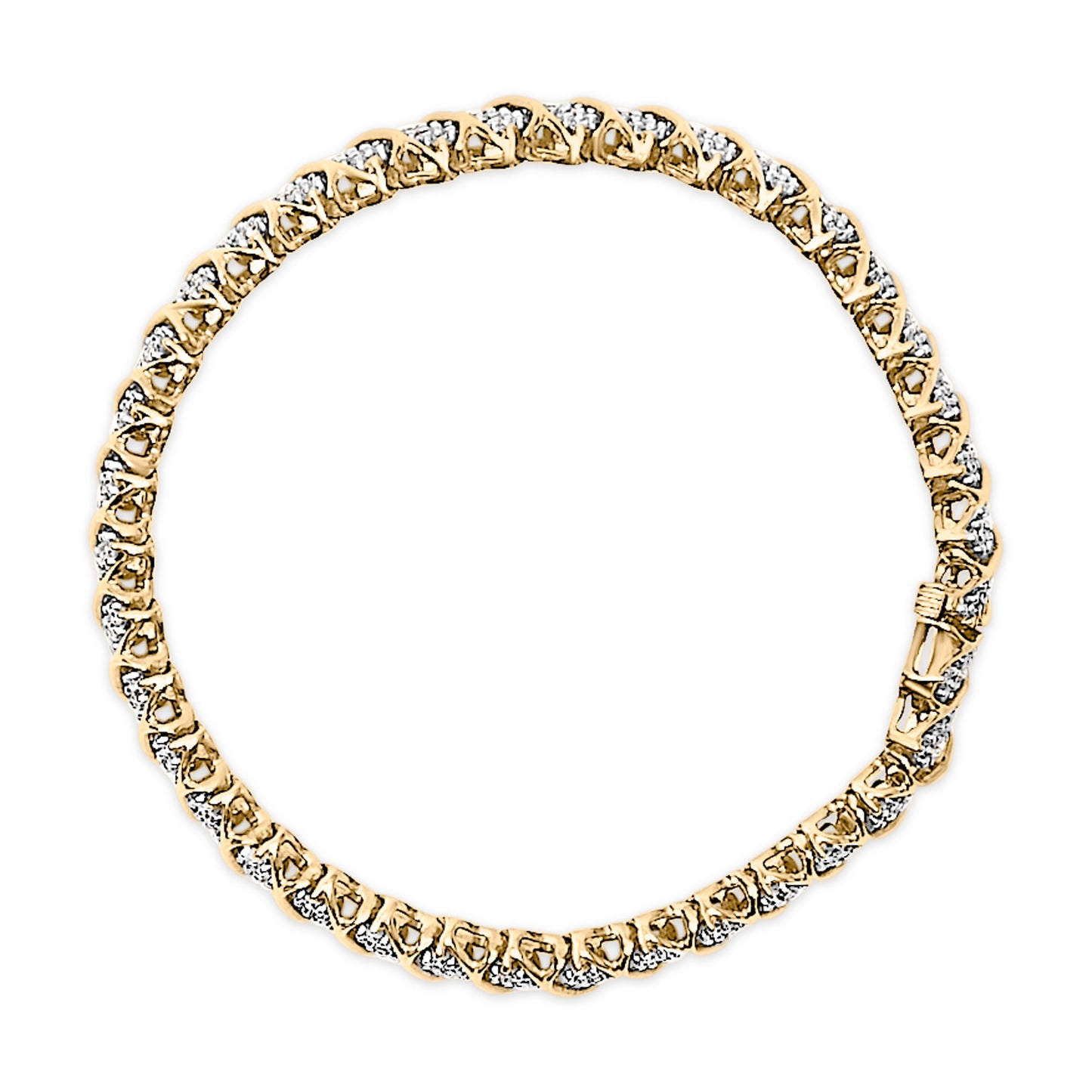 10K Yellow Gold 3.0 Cttw Diamond S-Link Bracelet