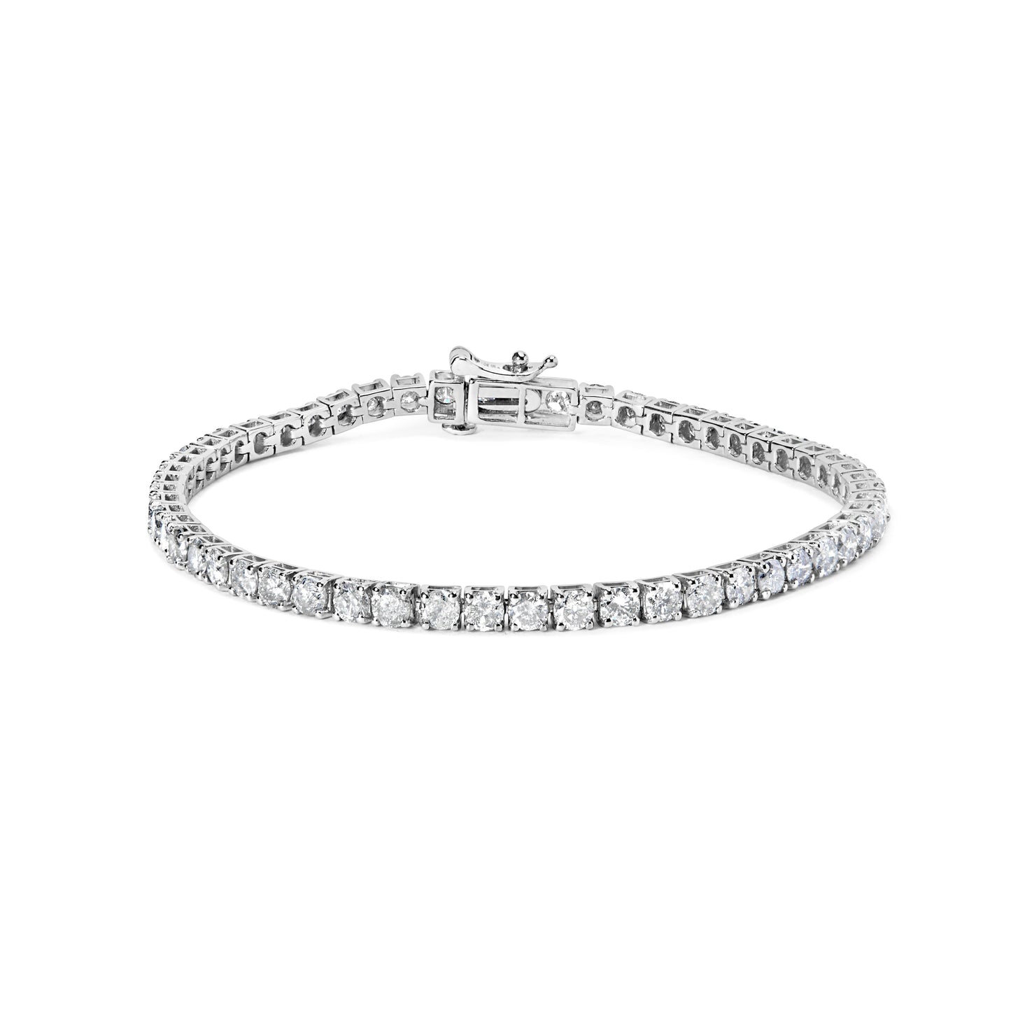 10K White Gold 6.00 Cttw Classic Natural Diamond Tennis Bracelet