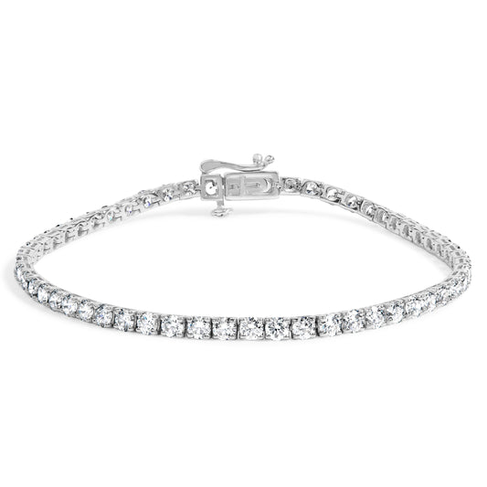 14K White Gold 5.0 Cttw Lab Grown Diamond Tennis Bracelet (F-G Color, VS1-VS2 Clarity) - 7.25" Inches