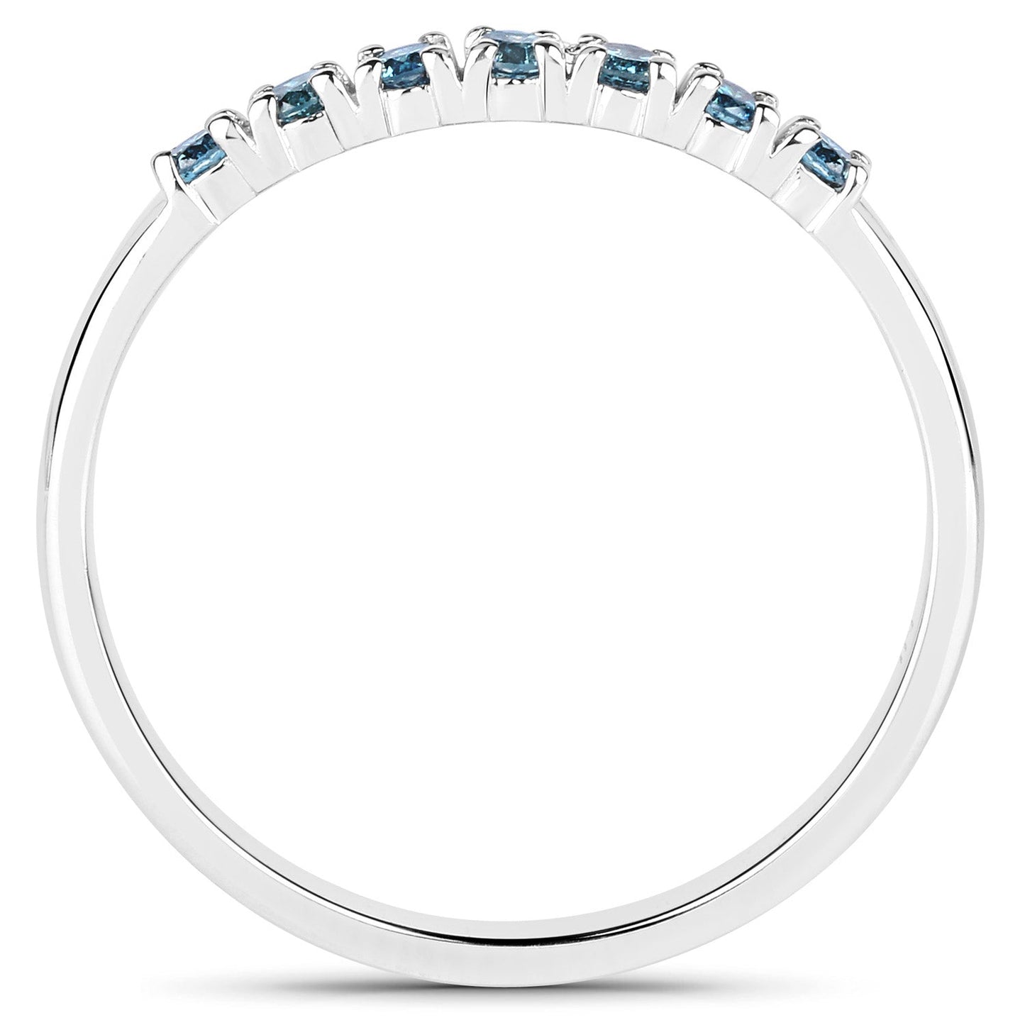 0.22 Carat Genuine Blue Diamond 14K White Gold Ring (I1-I2)