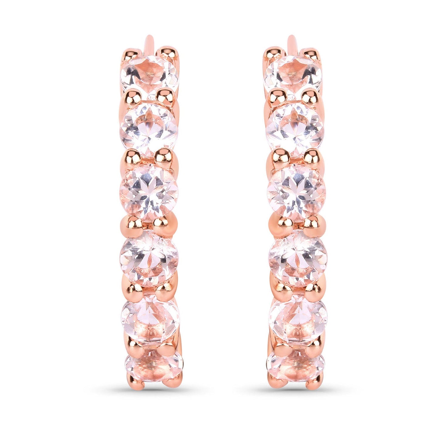 1.08 Carat Genuine Morganite .925 Sterling Silver Earrings