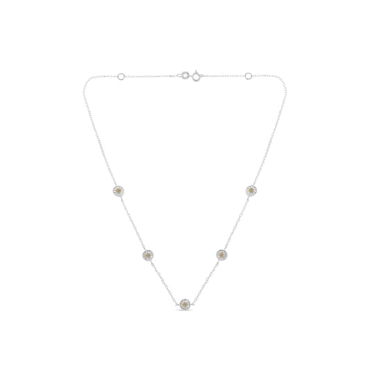 Sterling Silver Diamond Station Necklace (1/2 cttw, I-J Color, I1-I2 Clarity)