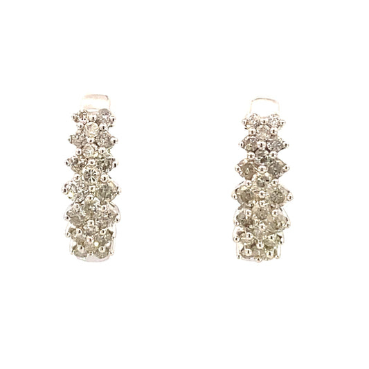 1.09ct Diamond Diamond Hoop Earrings 14KT White Gold