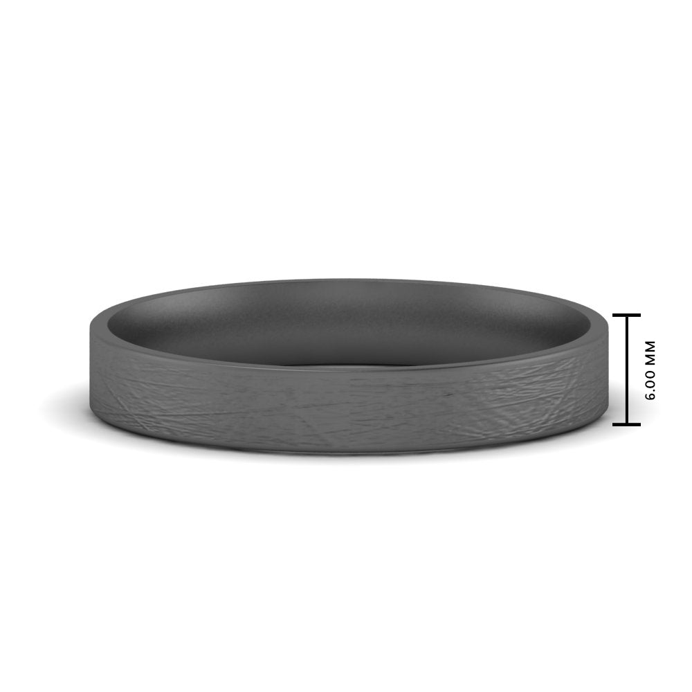 Ice Textured Mens 5mm Comfort Fit Wedding Band