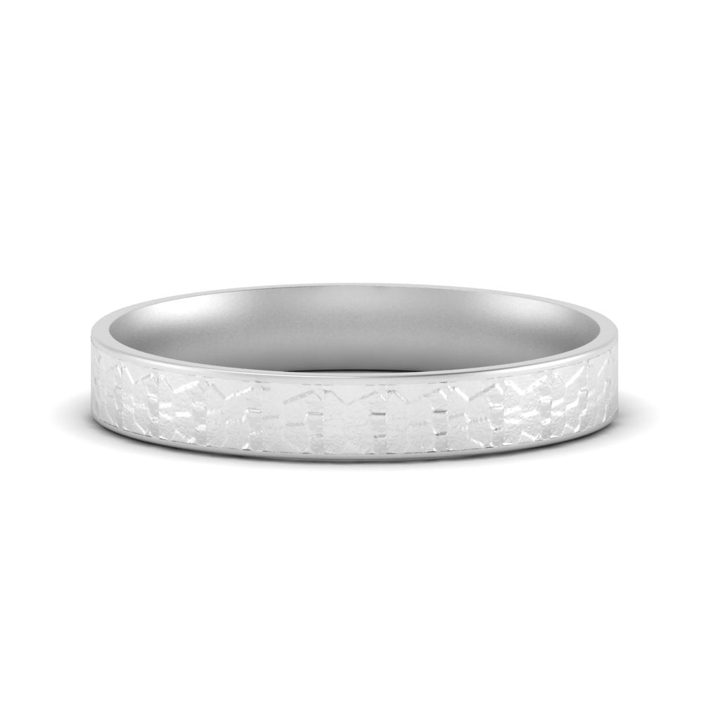 Unique Rock Textured Mens Wedding Band 5 mm