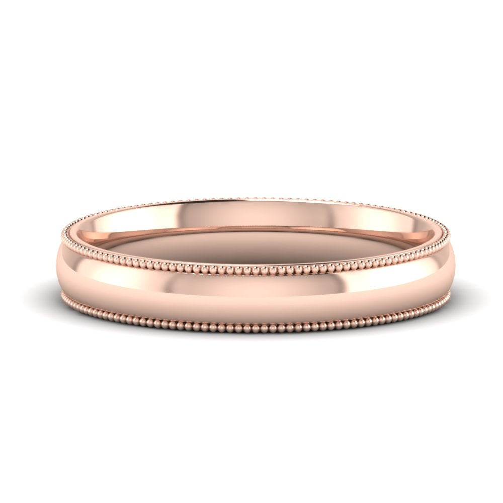 4 mm Comfort Fit Wedding Band Milgrain Edge