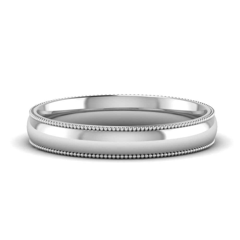 4 mm Comfort Fit Wedding Band Milgrain Edge