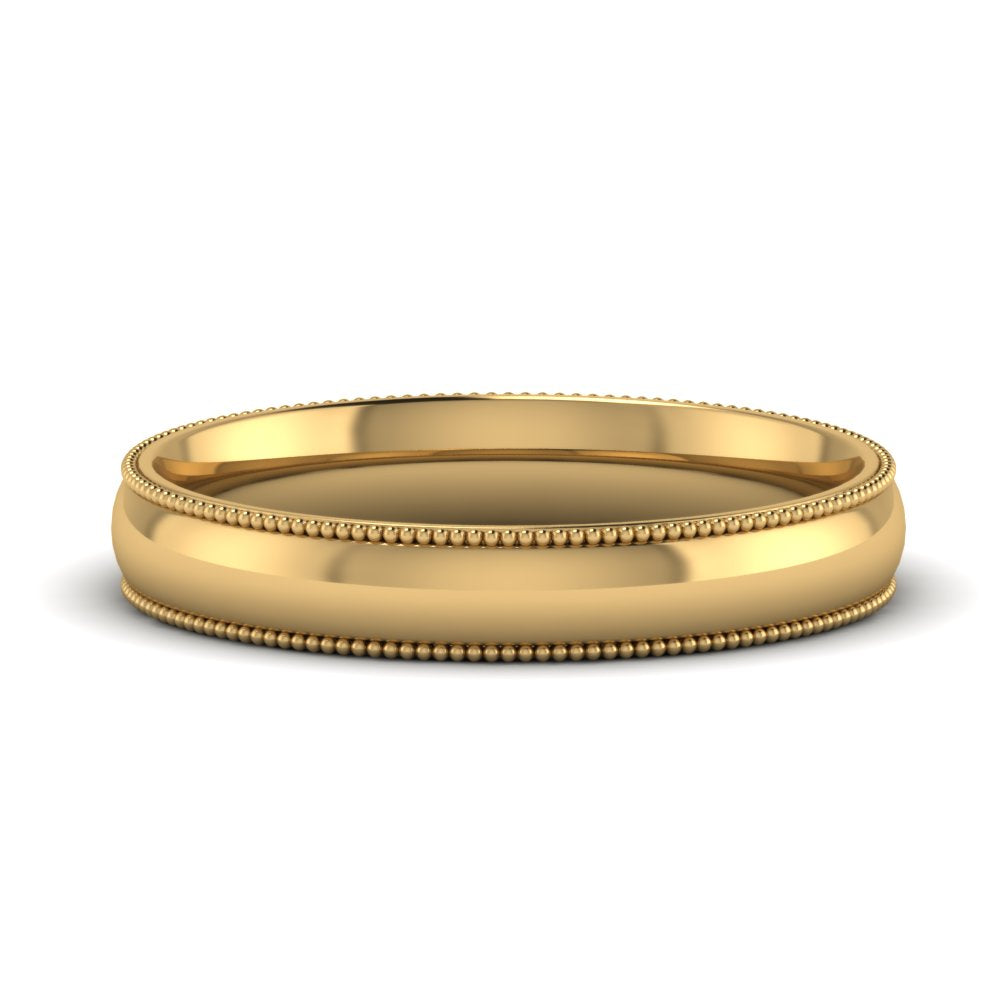 4 mm Comfort Fit Wedding Band Milgrain Edge